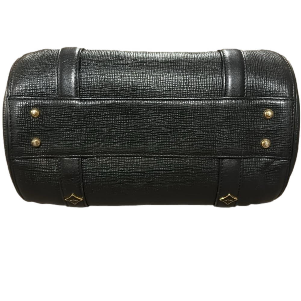 MCM Black Leather Small Boston Handbag - Picture 5 of 11